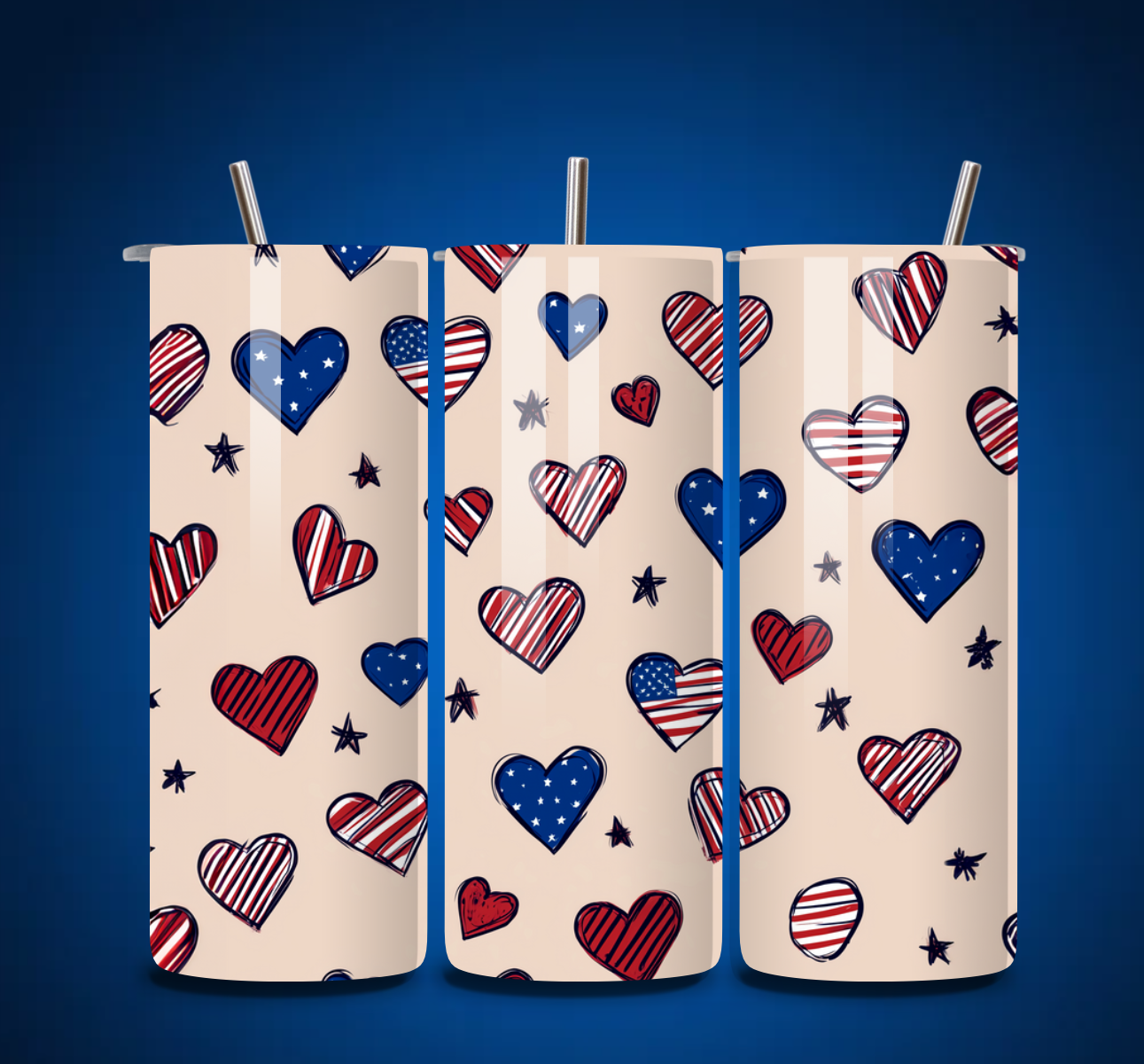 Patriotic Hearts 20 oz Tumbler