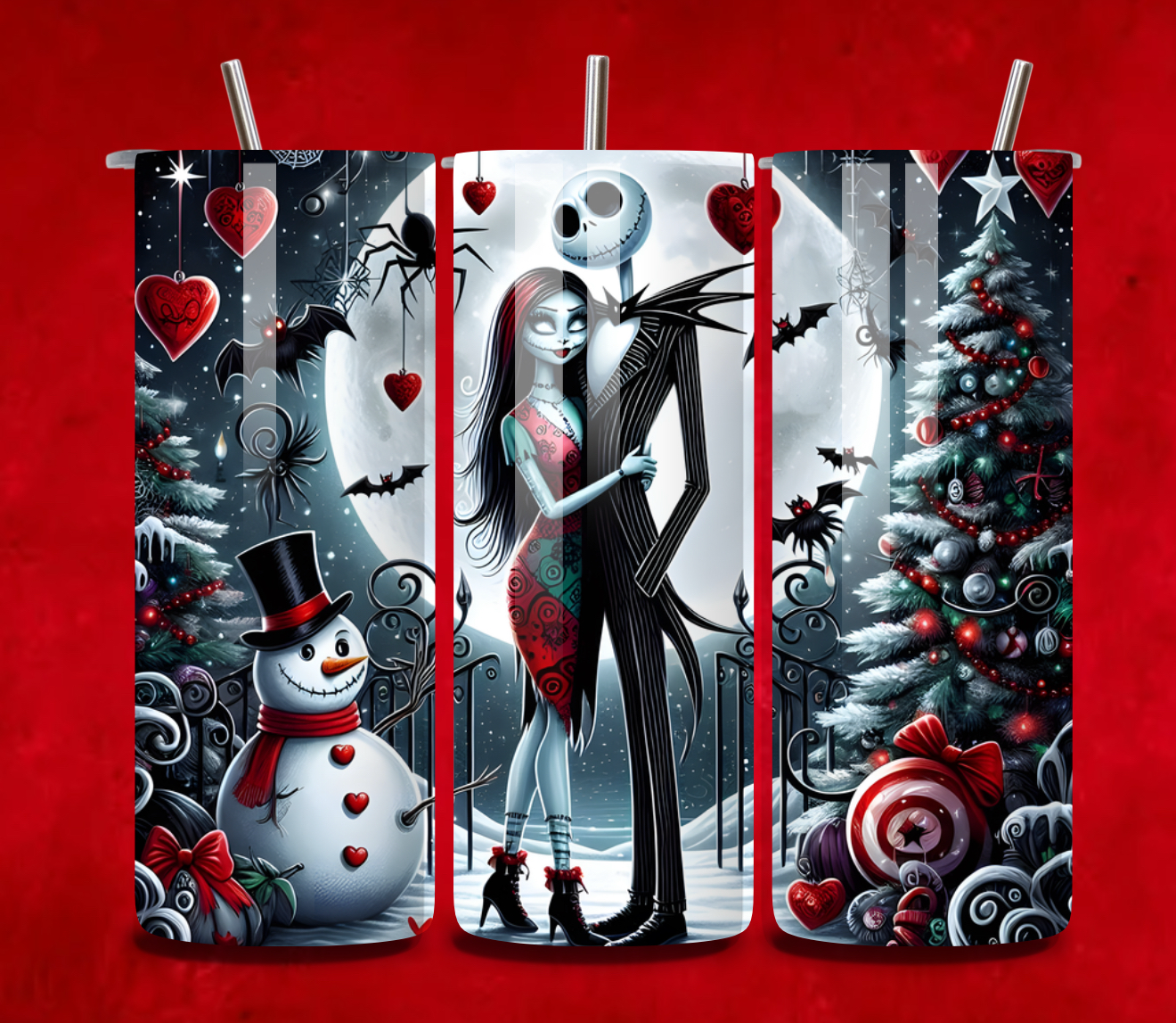 Nightmare Before Christmas Hearts 20 oz Tumber